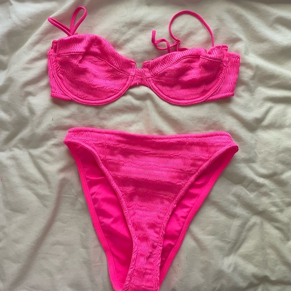 Hot Pink Triangle Bikini - Picture 1 of 4